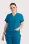 Single Top Petrol Green Stretch Fabric Unisex Medical Nurse and Doctor Uniform Surgical Wear - 7