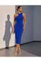 Off Shoulder Midi Crepe Dress 581832 Cobalt Blue