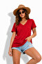 Women's V-Neck Viscose Combed Cotton T-Shirt a Quality - 2