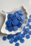 Translucent Veined Glittery 20 mm Pulsan 1St Quality Pearlescent Guipure Jewelry Fabric Bandana Mesh Beanie Bag Decoration Sequin Plastic Sequin Beads -20 Grams -Color: Blue