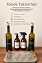 Dinnerware Set Wooden Stand Set Marble Tray Sunflower Oil Bottle Lemon Juice Bottle