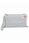 Star Embroidered Quilted Portfolio Bag with Chain Strap Evening Dress Clutch En30 Size19