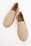 Mira Men's Beige Leather Powder Elastic Shoes