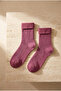 Women's Burgundy Color Terry Socks - 3