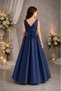 Girl's A-Line Pleated Sudem Model Plain Satin Long Dress Graduation Birthday Prom Dress - 2