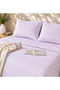 Double Hotel Type 83 Thread Cotton Satin Lilac Duvet Cover Set with Elastic 160cm - 2