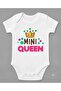 Mini Queen Queen Printed Baby Bodysuit with Snap Fasteners