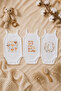 100% Cotton 3-Piece Baby Bodysuit Set with Straps – Forest Animals, Sunshine Lettering and Goose Pattern Summer Baby Bodysuit - 3