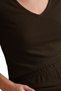 Premium - Neat Collection |   Brown Rib Textured V-Neck Modal Viscose Wide Leg Women's Pajama Set - 5