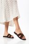 Summer Slippers with Metal Satin Details - 5