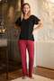 Plaid Patterned Lace Detailed Pajama Set - 5