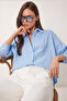 Embroidery Embroidered Muslin Shirt Sky Blue Lhf0022