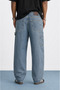Men's Piece Detailed Baggy Jeans Blue - 6