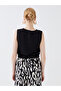 Alita City Lcw Vision Black Plain Oval Neck Sleeveless Women's Blouse with a Difference - 5