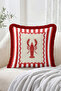 Sea-Themed Fish, Seashell, Lobster and Coral Patterned 4-Piece Fringed Throw Pillow Cover Set - 4