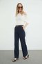 High Waist Palazzo Trousers with Belt Detail - 4