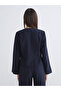 Alita City with a Difference in Color, Lcw Vision Navy Blue Plain V-Neck Long Sleeve Women's Blouse - 4