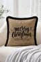 Merry Christmas Written Deer and Snowman Plaid Patterned 4-Piece Fringed-Tasseled Throw Pillow Cover Set - 4