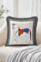 Traditional Saddle White Horse Figured Geometric Framed Fringed-Tasseled Throw Pillow Cover Retro Decorative Pillowcase - 2