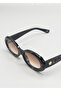 Unisex Oval Sunglasses Patterned Frame Brown Gradient Glass Uv Protected Lisbon C6