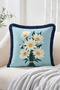 Daisy Bouquet Floral Patterned Fringed Throw Pillow Cover - Bohemian Decorative Pillowcase - 2