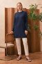 Bürümcük Fabric Crew Neck Tunic with Slits on the Sides