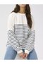 Bluza Oversize, Alb/Albastru - 2