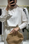 Women's Oversize Blouse Wide Leg Pants Raw Linen Hijab Suit 1223 Stone - Premium Series - 4
