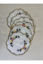 Kanavi̇çe Embroidered Yellow-Pink Oval (6 Pcs) Linen Cocktail Servette Coffee so Presentation - 2