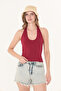 Ultra Soft Burgundy 95% Natural Viscose Halter Neck Double Layer Crop Top Bodysuit - 3