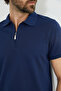 Half Zipper Honeycomb Fabric Polo Collar T-Shirt - 7