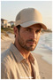 Mesh Sports Unisex Hat (Medium Beige) (5 Panels, Seamless Front Center) - 7