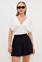 V-neck blouse with gathered sides - 2