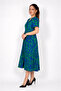 Women's Patterned V-Neck Buttoned Cotton Viscose Midi Dress - 2