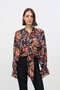 Tied Floral Patterned Blouse