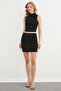 Elastic Waist Stone Glitter Mini Skirt - 4