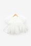 White Rose Detailed Tulle Skirt Short Sleeve Girl's Dress - Nelia - 3
