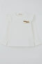 Girl's Long Sleeve T-Shirt with Bow and Appliqué Accessories, Ages 2-6, White - 3