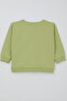 Girl's Sweatshirt with Bow Flower Printed 2-6 Years, Pistachio Green - 3