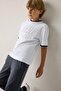 100% Cotton Oversize Crew Neck Embossed Printed Short Sleeve White T-Shirt for Boys H9599A826Au - 3