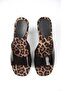Hannah Women's Leopard Pattern Sole Black Transparent Striped Medium Heel (8 cm) Heeled Slippers - 5