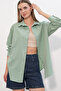 3900 Oversize Long Basic Shirt - Water Green - 4