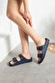 Unisex Navy Blue Slippers with Double Strap Buckle, Adjustable, Lightweight, Comfortable, Flexible, Soft Sandals 133 - 5