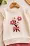 Baby Girl Süzene Daisy Bowknot 2-Piece Top and Bottom Set - Ribbed 2-Thread Seasonal 3-6-9-12 Months - 3
