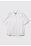Women's White 100% Viscose Buttoned Short Sleeve Shirt