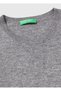 Women's anthracite melange 100% merino crew neck short sleeve sweater - 3