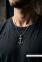 Gothic Anchor Handcrafted Stainless Steel Chain Men's Necklace - 2