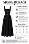 Strappy Square Neck Bow Detailed Long Dress Black - 4