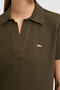Women's Dark Khaki Basic T-Shirt 50323447-Vr111 - 6
