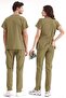 Khaki Luxury Lycra Grey Bottom Top Suit Doctor Nurse Uniform - 5